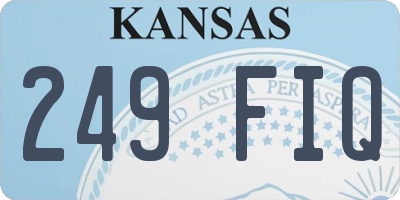 KS license plate 249FIQ
