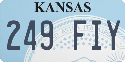 KS license plate 249FIY
