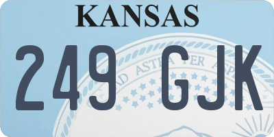 KS license plate 249GJK