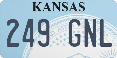 KS license plate 249GNL