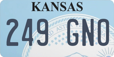 KS license plate 249GNO