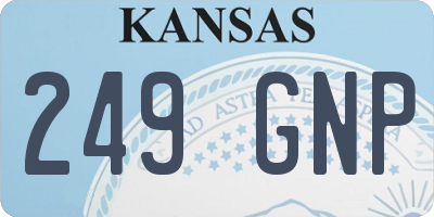 KS license plate 249GNP