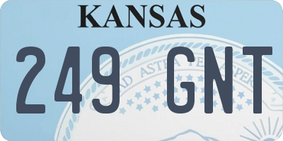 KS license plate 249GNT