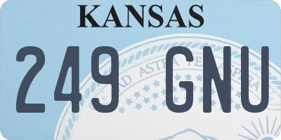 KS license plate 249GNU