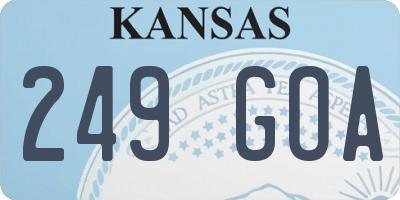 KS license plate 249GOA