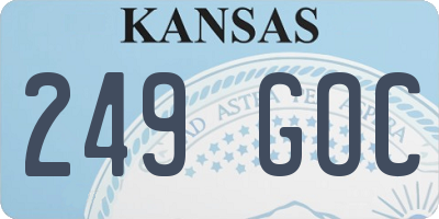 KS license plate 249GOC