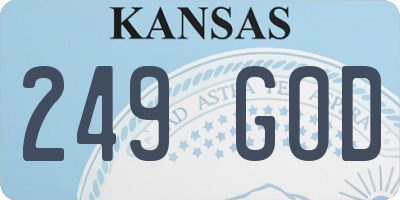 KS license plate 249GOD