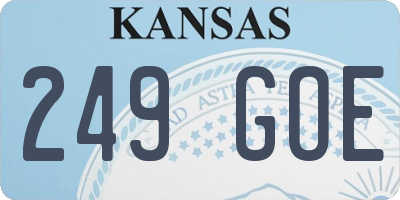 KS license plate 249GOE