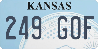 KS license plate 249GOF