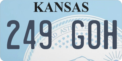 KS license plate 249GOH