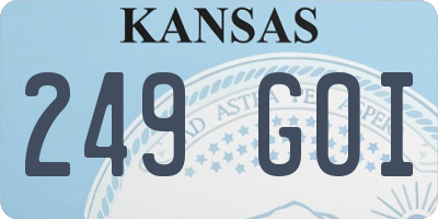 KS license plate 249GOI