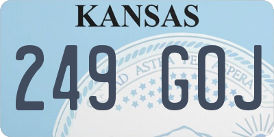 KS license plate 249GOJ