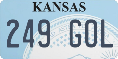 KS license plate 249GOL