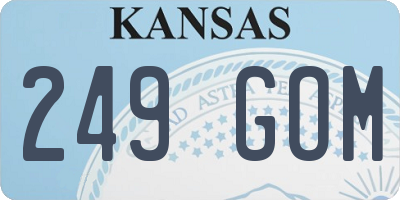 KS license plate 249GOM