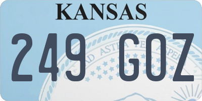 KS license plate 249GOZ