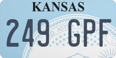 KS license plate 249GPF