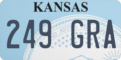 KS license plate 249GRA