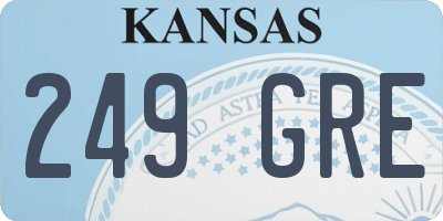 KS license plate 249GRE