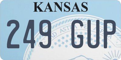 KS license plate 249GUP