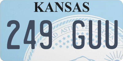 KS license plate 249GUU