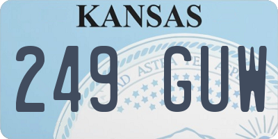 KS license plate 249GUW
