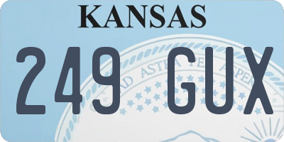 KS license plate 249GUX