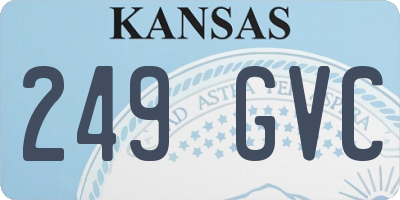 KS license plate 249GVC