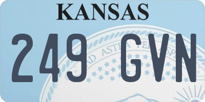 KS license plate 249GVN
