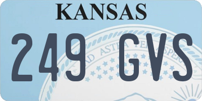 KS license plate 249GVS