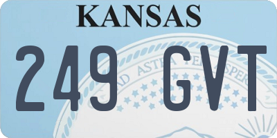 KS license plate 249GVT