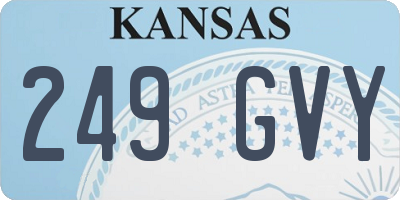 KS license plate 249GVY