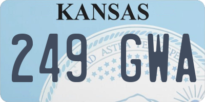 KS license plate 249GWA