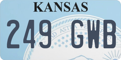 KS license plate 249GWB