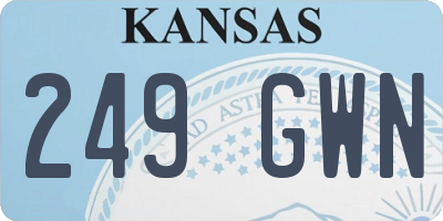 KS license plate 249GWN