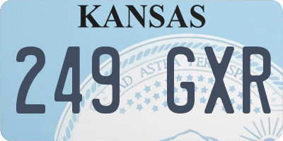KS license plate 249GXR