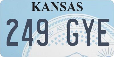 KS license plate 249GYE