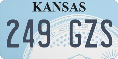 KS license plate 249GZS