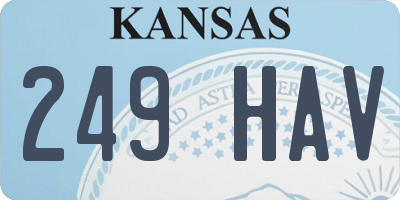 KS license plate 249HAV