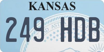 KS license plate 249HDB
