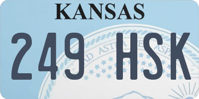 KS license plate 249HSK