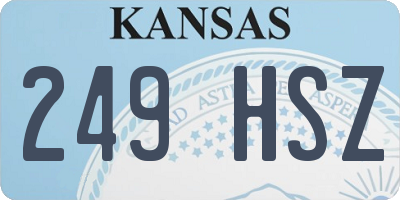 KS license plate 249HSZ