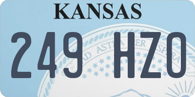KS license plate 249HZO