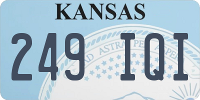 KS license plate 249IQI