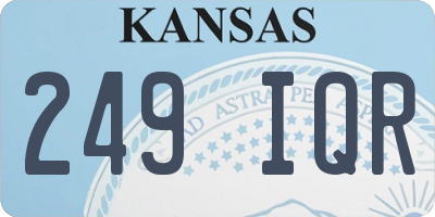 KS license plate 249IQR