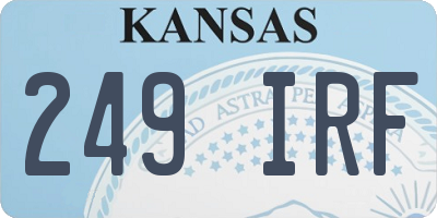 KS license plate 249IRF