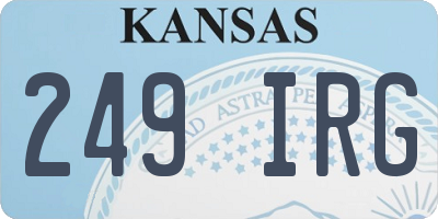 KS license plate 249IRG