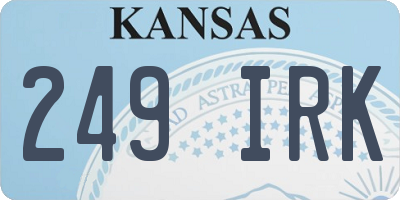 KS license plate 249IRK