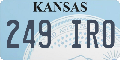KS license plate 249IRO