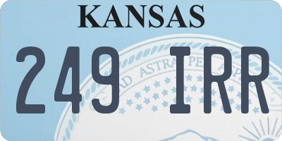 KS license plate 249IRR