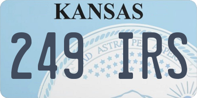 KS license plate 249IRS
